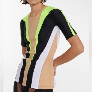 MUGLER striped multicolor top